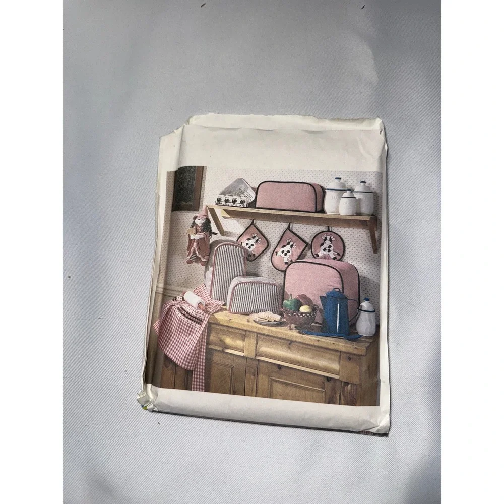 McCalls Crafts 4090 Kitchen Essentials Sewing Pattern Curtains Apron Uncut Vtg
